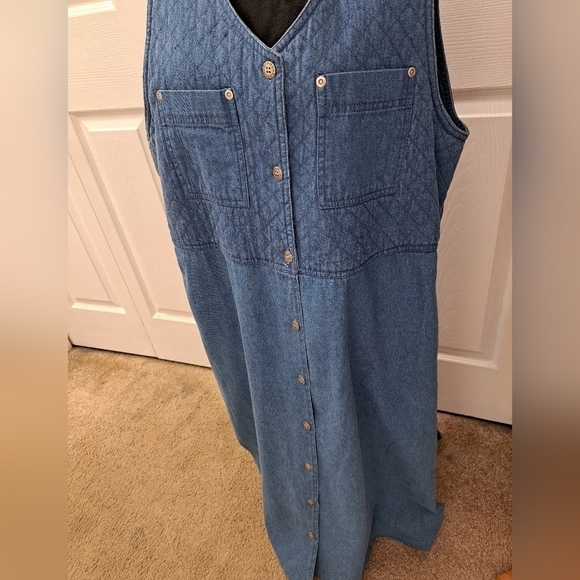 Vintage Blue J. Denim Midi Dress   Size L - Picture 4 of 12